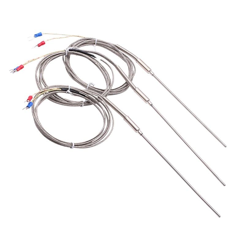 Nålearmert fleksibelt termoelement, Type K, 2-leder, høytemperatur, høypresisjonstermoelement med utvidet PT100 RTD-sensor