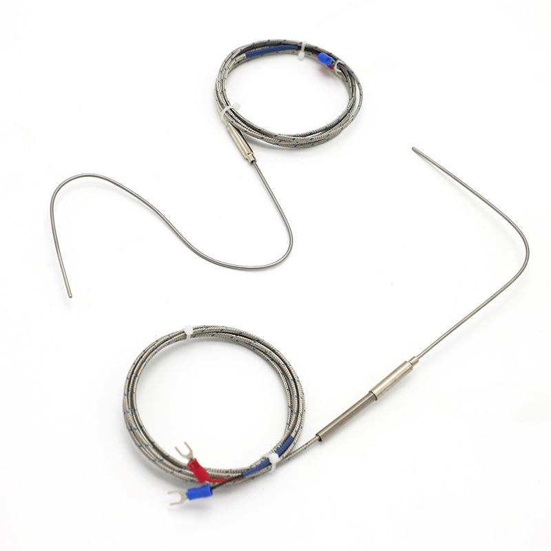 Nålearmert fleksibelt termoelement, Type K, 2-leder, høytemperatur, høypresisjonstermoelement med utvidet PT100 RTD-sensor