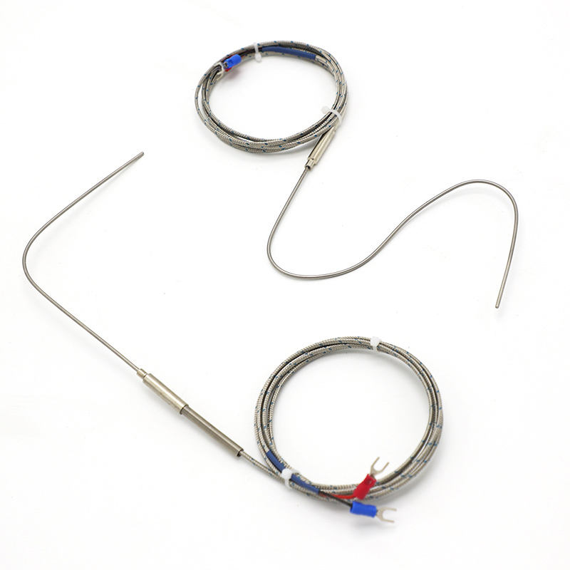 Nålearmert fleksibelt termoelement, Type K, 2-leder, høytemperatur, høypresisjonstermoelement med utvidet PT100 RTD-sensor