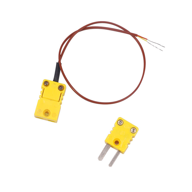 Brun PTFE-mantlet temperaturmåling 2-leder termoelement skjøtekabel med termoelementplugg for direkte kontakt K-type sensor Brun PTFE-mantlet temperaturmåling 2-leder termoelement skjøtekabel med termoelementplugg for direkte kontakt K-type sensor