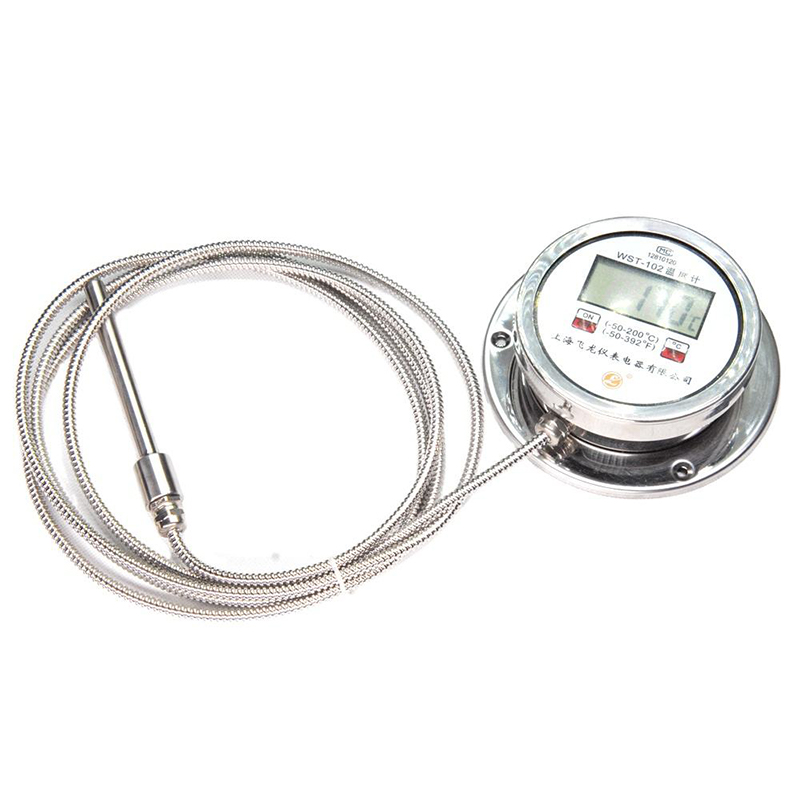 Høypresisjon digitalt skjermtermometer Radial K-Type Pt100 termometer i rustfritt stål fleksibel slange digitalt termometer