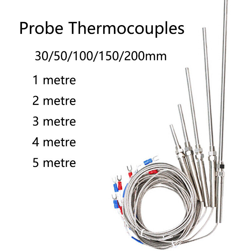 Nålearmert fleksibelt termoelement, Type K, 2-leder, høytemperatur, høypresisjonstermoelement med utvidet PT100 RTD-sensor